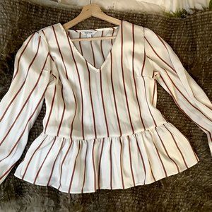 Nine West Satin Peplum Top